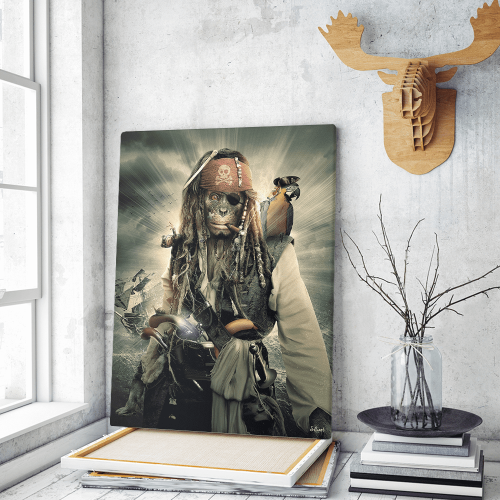 Πίνακας σε Καμβά Kate Caribbean Pirates Monkey Art