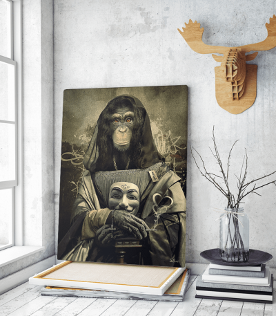 Πίνακας σε Καμβά Mona Lisa Monkey Art