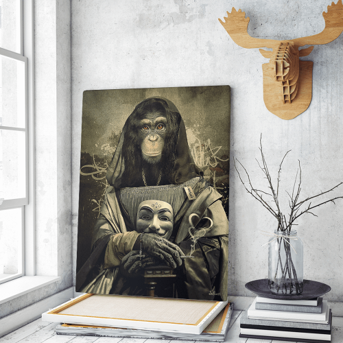 Πίνακας σε Καμβά Mona Lisa Monkey Art