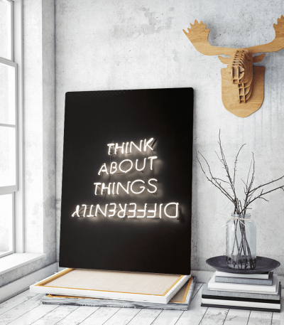Πίνακας σε Καμβά think about things differently