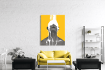 Πίνακας σε Καμβά : art milk girl yellow