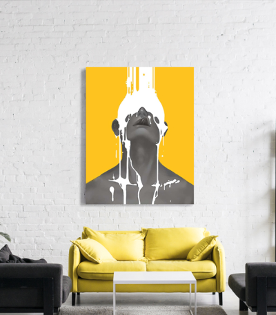 Πίνακας σε Καμβά : art milk girl yellow