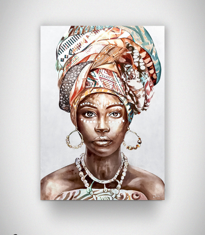 Πίνακας σε Καμβά : women portrait african art