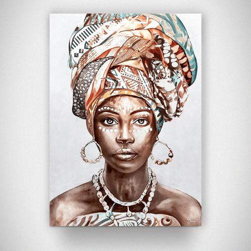 Πίνακας σε Καμβά : women portrait african art
