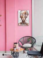 Πίνακας σε Καμβά : women portrait african art