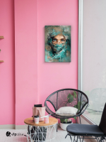 Πίνακας σε Καμβά : mystery portrait painting woman blue eyes