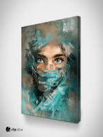 Πίνακας σε Καμβά : mystery portrait painting woman blue eyes