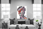 Πίνακας σε Καμβά : modern graffiti woman colors