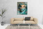Πίνακας σε Καμβά : mystery portrait painting woman blue eyes