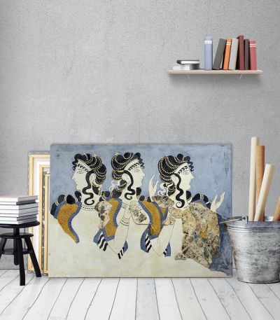 Πίνακας σε Καμβά : Crete Ladies in Blue from the minoan Knossos Palace