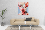 Πίνακας σε Καμβά : mystery portrait painting woman colorful