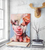 Πίνακας σε Καμβά : mystery portrait painting woman colorful