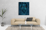Πίνακας σε Καμβά : woman portrait blue face red eyes