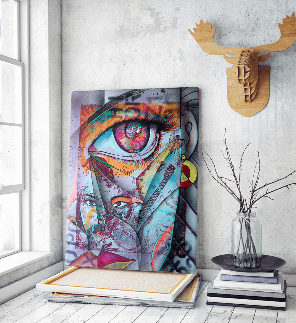 Πίνακας σε Καμβά : Woman Cubism face Girl Portrait Fantasy design Πίνακας σε Καμβά : Woman Cubism face Girl Portrait Fantasy design