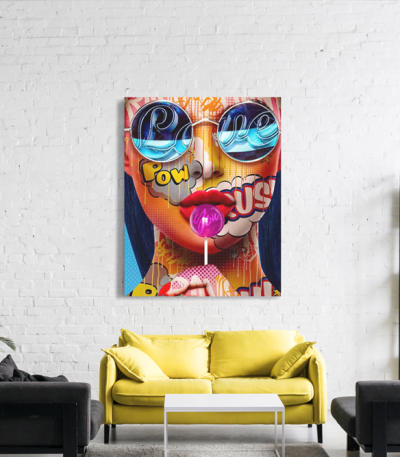 Πίνακας σε Καμβά : Colourful woman portrait with sunglasses