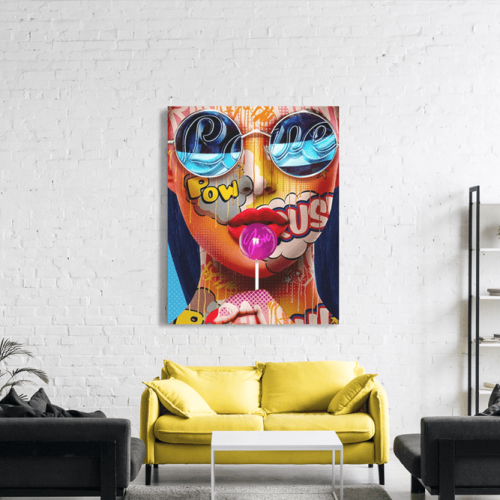 Πίνακας σε Καμβά : Colourful woman portrait with sunglasses