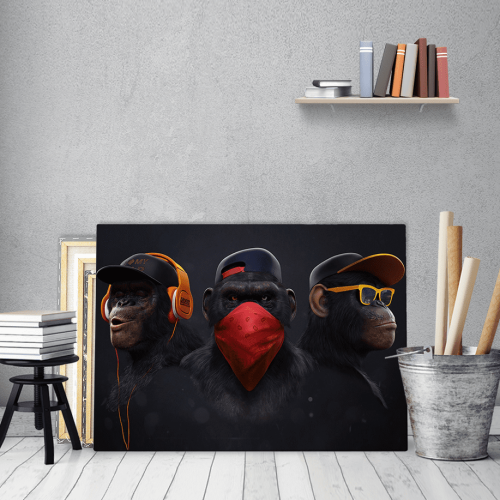 Πίνακας σε Καμβά : 3 monkeys