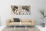 Σύνθεση Με Πίνακες Καμβάδες 60x60 - 2 Τεμάχια - women butterfly