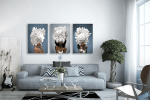 Σύνθεση Με Πίνακες Καμβάδες 60x40 - 3 Τεμάχια - blossom & women