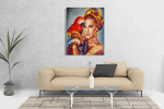 Πίνακας σε Καμβά : woman parrot portrait painting