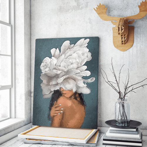 Πίνακας σε Καμβά : blossom & woman