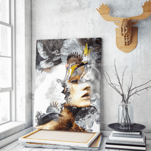 Πίνακας σε Καμβά : mystery portrait painting woman