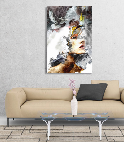 Πίνακας σε Καμβά : mystery portrait painting woman