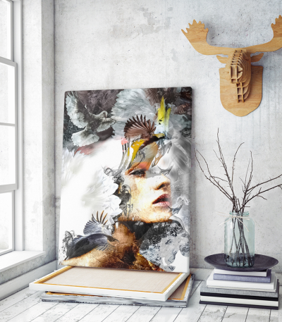 Πίνακας σε Καμβά : mystery portrait painting woman
