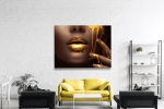 Πίνακας σε Καμβά : woman gold makeup
