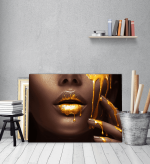 Πίνακας σε Καμβά : woman gold makeup