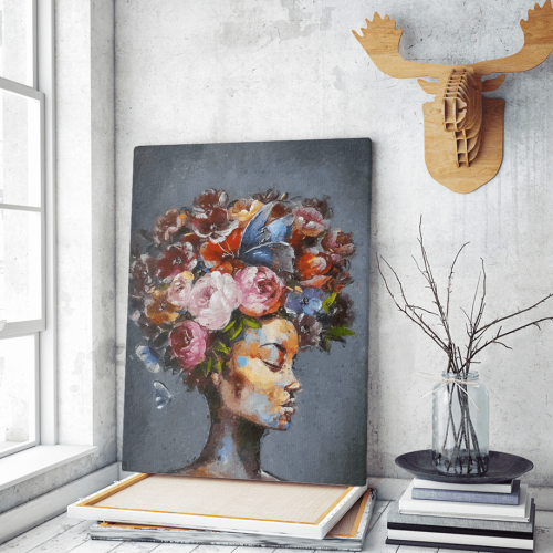 Πίνακας σε Καμβά : mystery portrait woman colourful hair