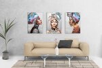 Σύνθεση Με Πίνακες Καμβάδες 70x50 - 3 Τεμάχια - African women