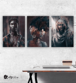 Σύνθεση Με Πίνακες Καμβάδες 70x50 - 3 Τεμάχια - Art Faces