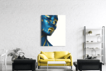 Πίνακας σε Καμβά : woman makeup blue and gold