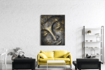 Πίνακας σε Καμβά : buddha black and gold