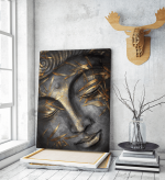 Πίνακας σε Καμβά : buddha black and gold