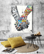 Πίνακας σε Καμβά : Lover Hands Graffiti