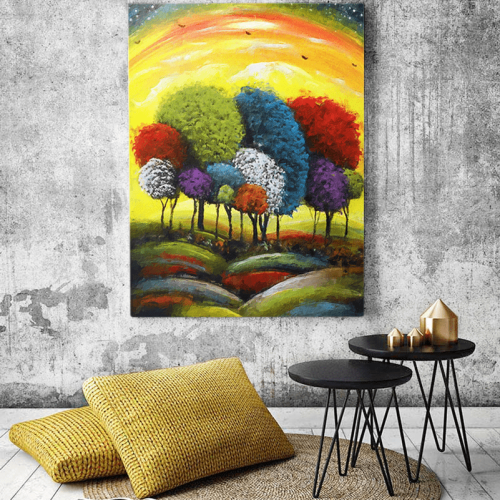 Πίνακας σε Καμβά : colourful trees