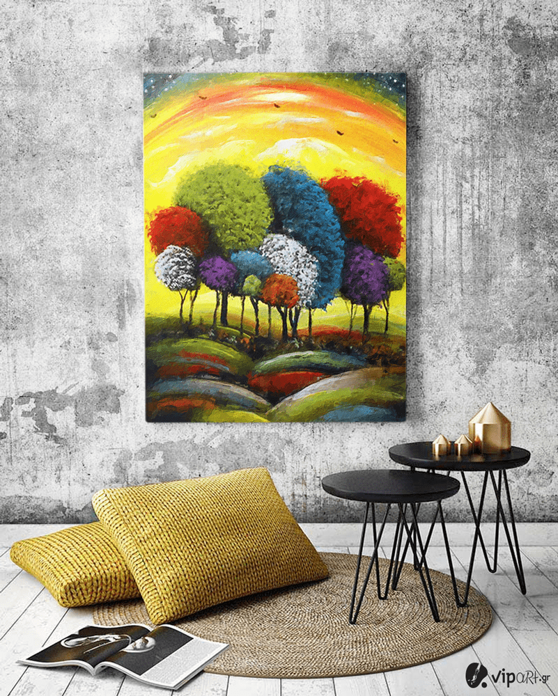 Πίνακας σε Καμβά : colourful trees Πίνακας σε Καμβά : colourful trees