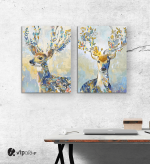 Σύνθεση με πίνακες Καμβάδες : colourful deer - 2 Τεμάχια 70x 50
