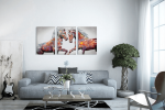 Σύνθεση Με Πίνακες Καμβάδες 70x50 - 3 Τεμάχια - colourful art horses