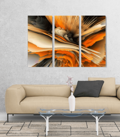 Πίνακας Καμβάς Τρίπτυχος Abstract art paint