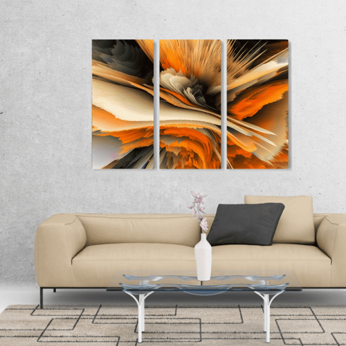 Πίνακας Καμβάς Τρίπτυχος Abstract art paint