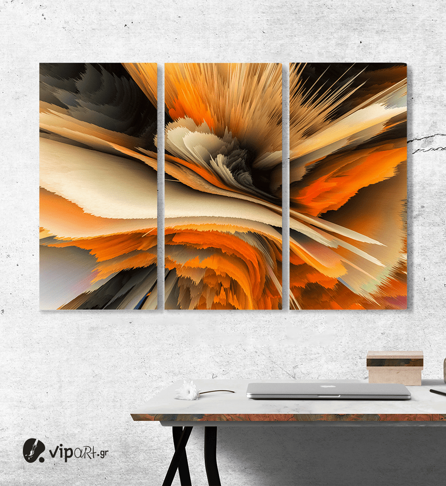 Πίνακας Καμβάς Τρίπτυχος Abstract art paint