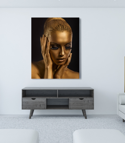 Πίνακας σε Καμβά : Gold woman portrait