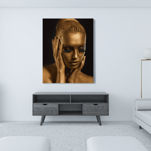 Πίνακας σε Καμβά : Gold woman portrait