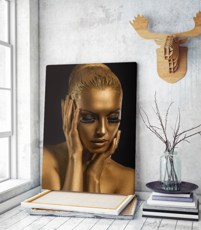 Πίνακας σε Καμβά : Gold woman portrait