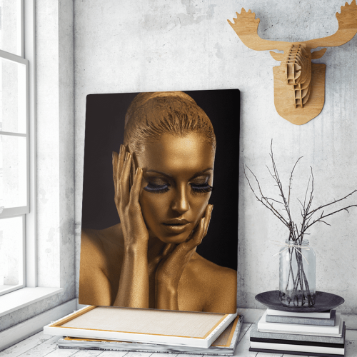 Πίνακας σε Καμβά : Gold woman portrait