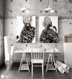 Σύνθεση με πίνακες Καμβάδες : African Women Fashion - 2 Τεμάχια 70x50