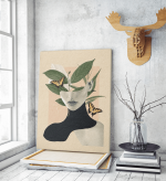 Πίνακας σε Καμβά : Butterflies Woman Collage
